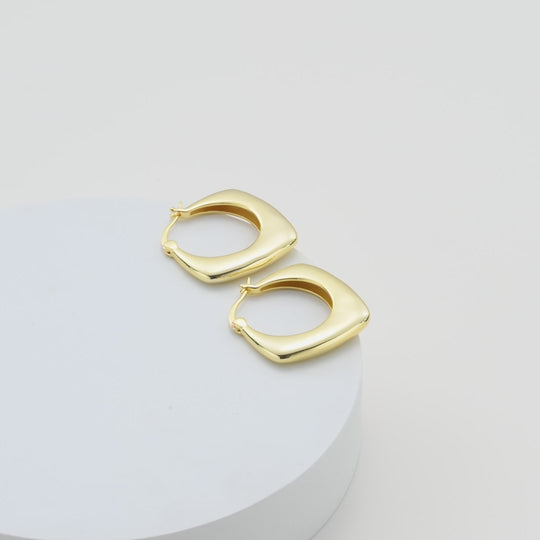 Gold Plated Chunky Hoop Earrings Video