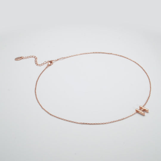 Rose Gold Plated Initial Necklace Letter H Created with Zircondia® Crystals Video