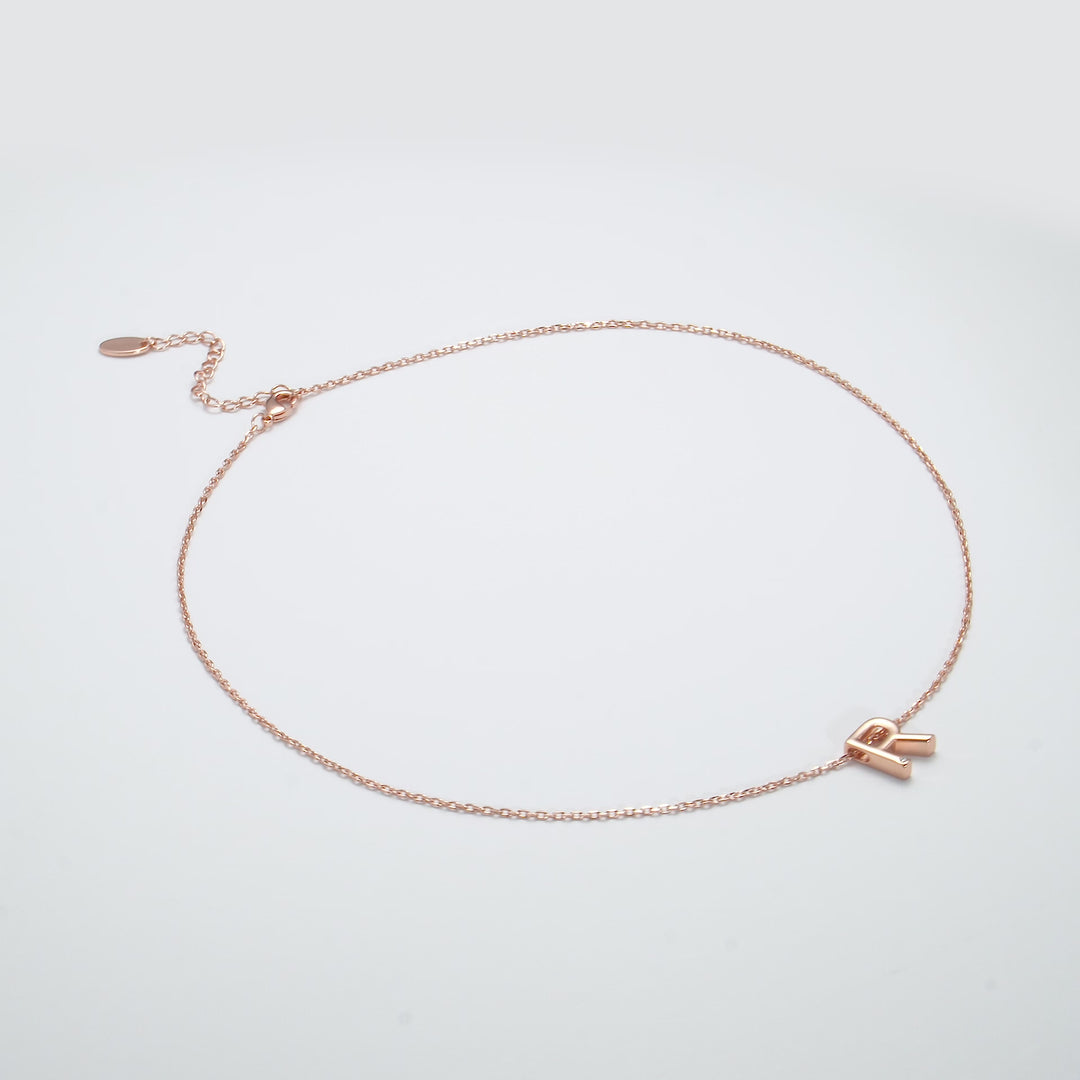 Rose Gold Plated Initial Necklace Letter R Created with Zircondia® Crystals Video