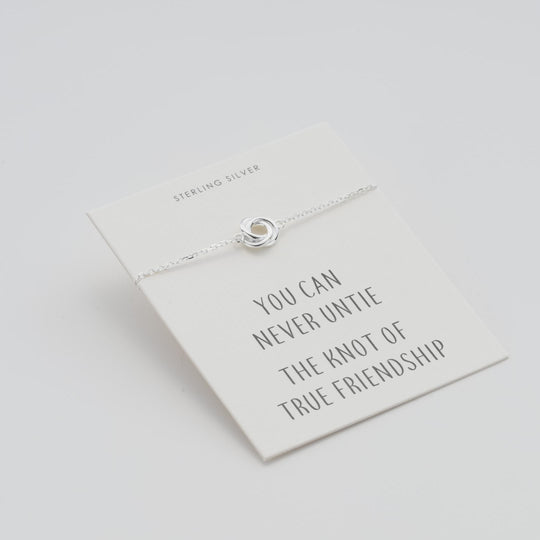 Sterling Silver Friendship Quote Knot Bracelet Video