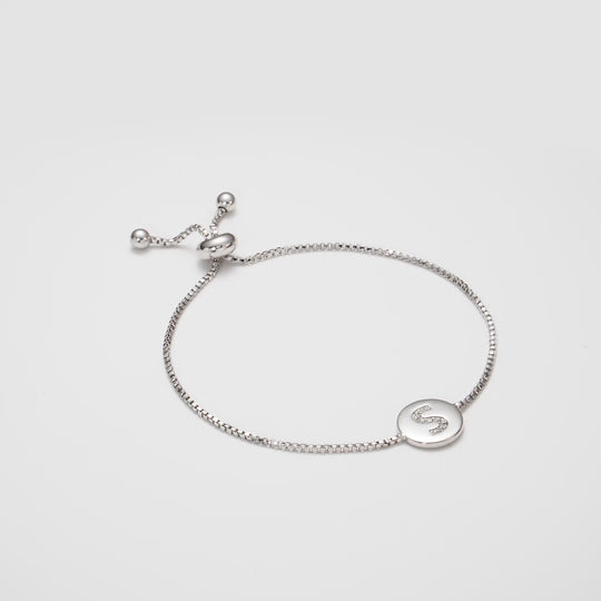 Initial Friendship Bracelet Letter S Created with Zircondia® Crystals Video