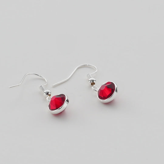 January Birthstone Drop Earrings Created with Garnet Zircondia® Crystals Video