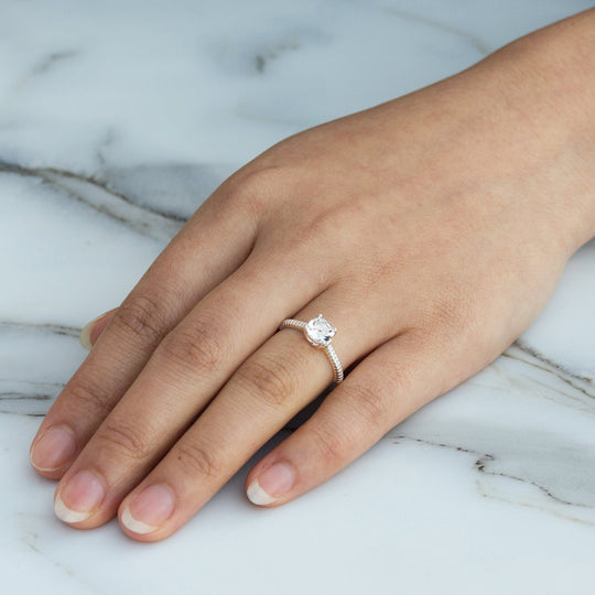 Adjustable Crystal Ring Created with Zircondia® Crystals - Philip Jones Jewellery