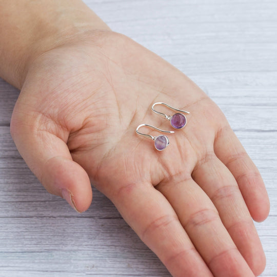 Amethyst Drop Earrings with Quote Card - Philip Jones Jewellery