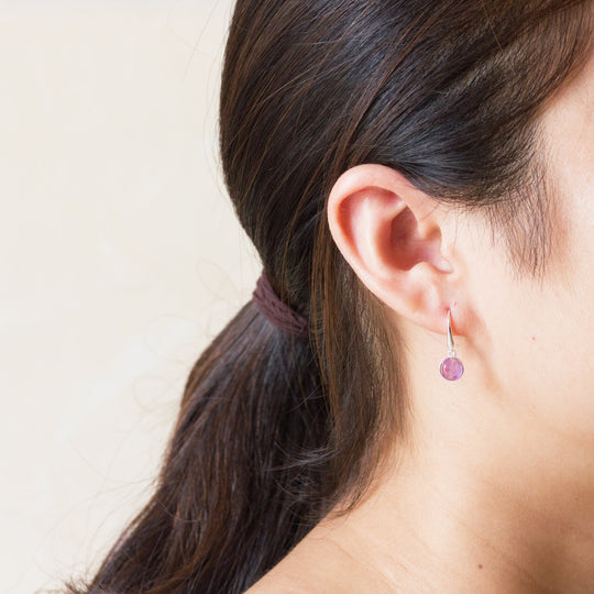 Amethyst Drop Earrings with Quote Card - Philip Jones Jewellery