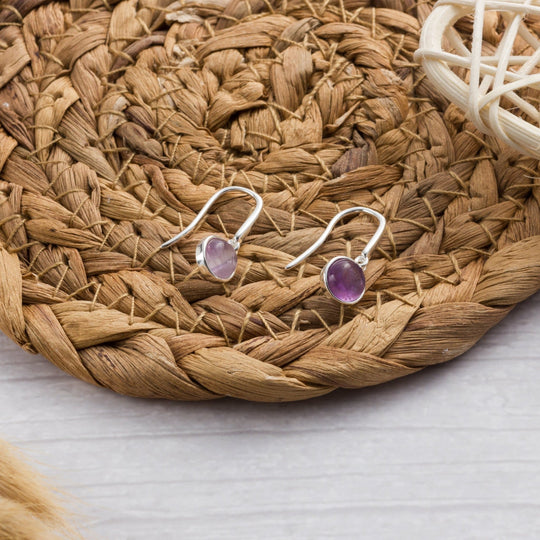 Amethyst Drop Earrings with Quote Card - Philip Jones Jewellery