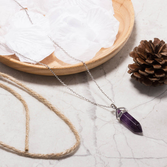 Amethyst Genuine Gemstone Necklace - Philip Jones Jewellery