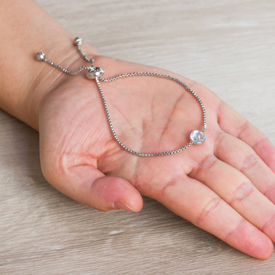 April (Diamond) Birthstone Bracelet Created with Zircondia® Crystals - Philip Jones Jewellery