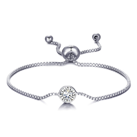 April (Diamond) Birthstone Bracelet Created with Zircondia® Crystals - Philip Jones Jewellery