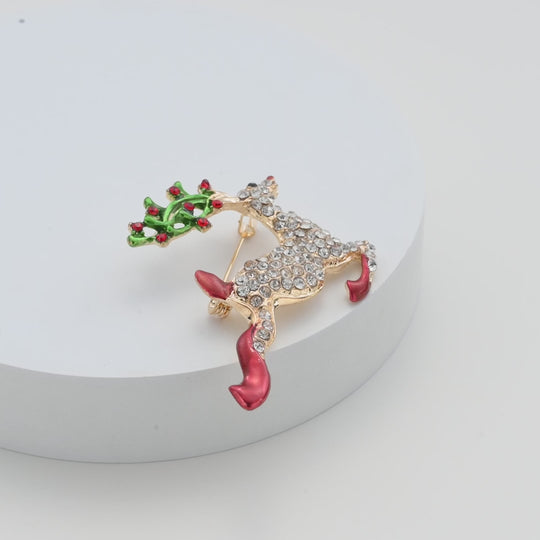 Reindeer Christmas Brooch Video