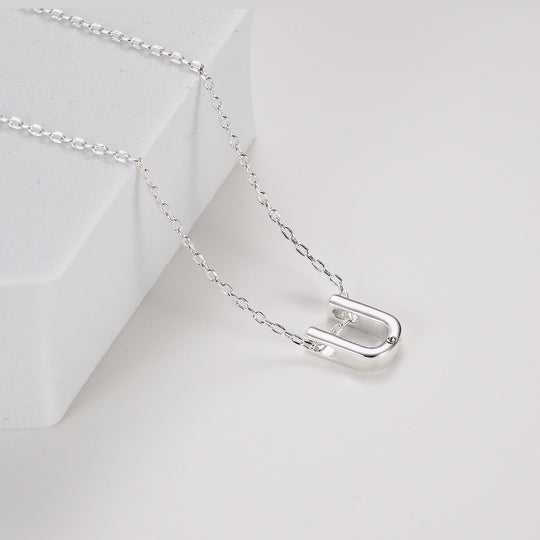 Initial Necklace Letter U Created with Zircondia® Crystals Video