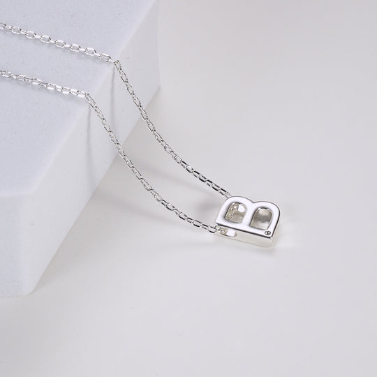 Initial Necklace Letter B Created with Zircondia® Crystals Video