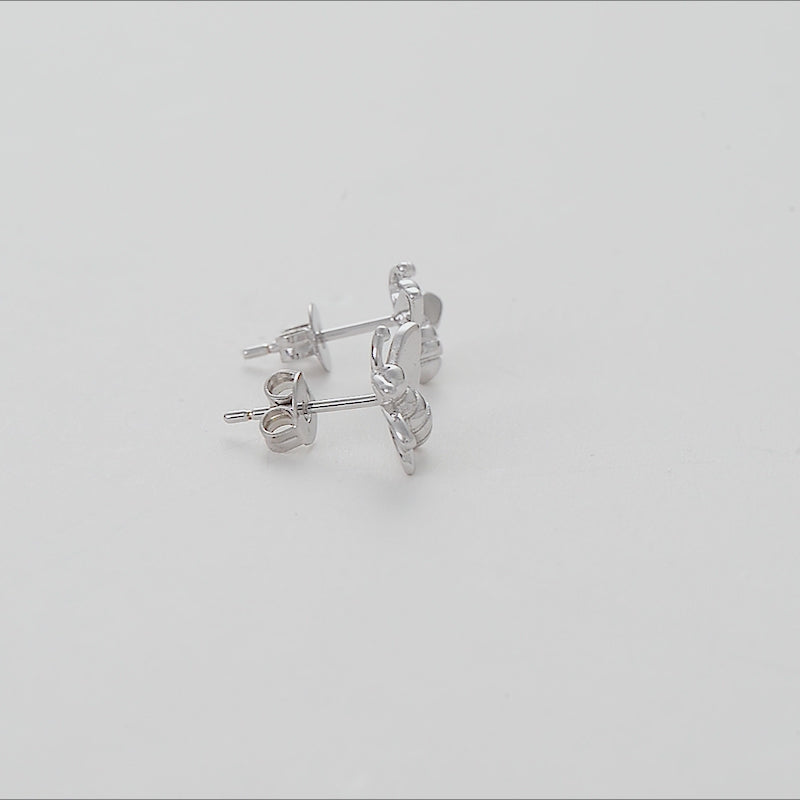 Silver Plated Bumble Bee Earrings Video