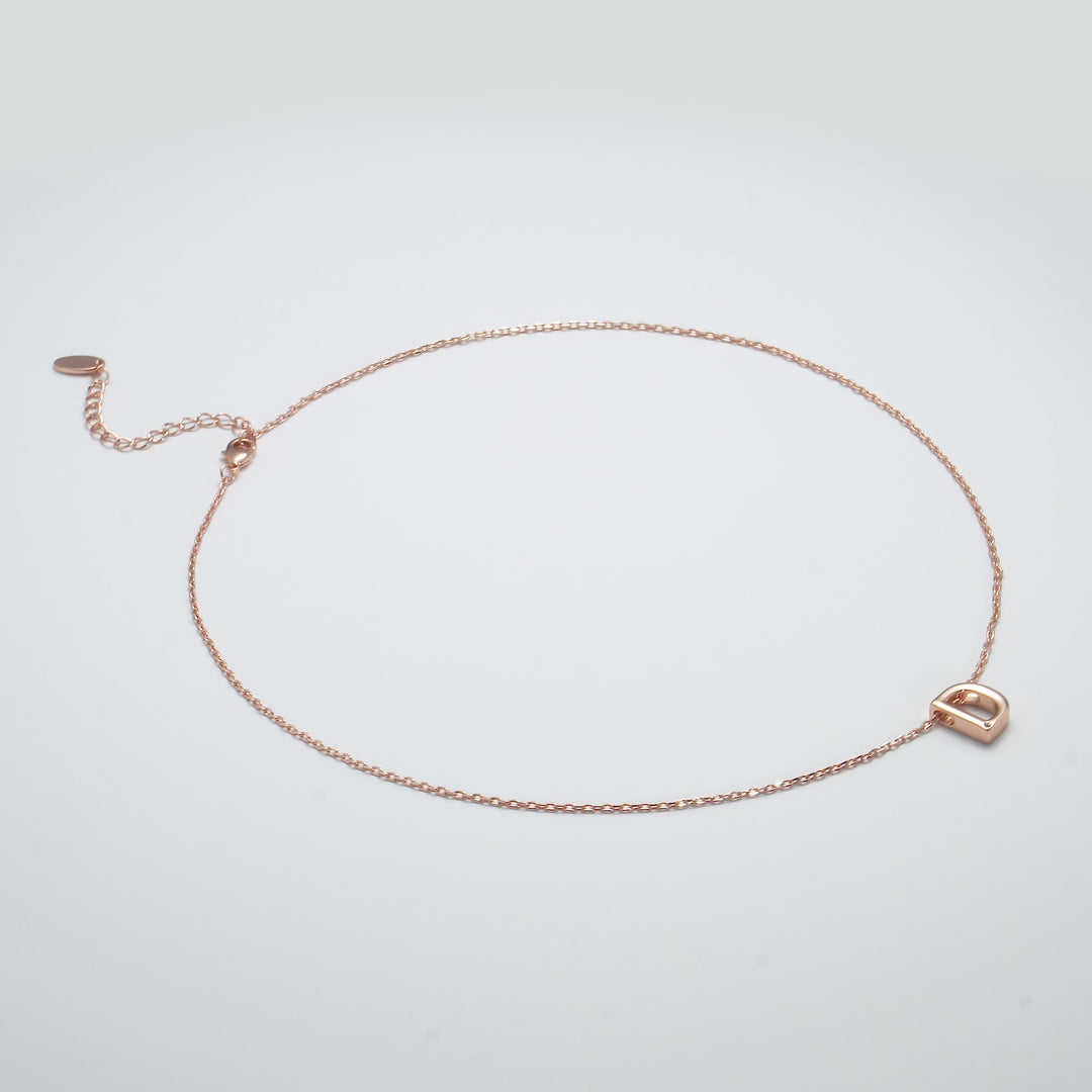 Rose Gold Plated Initial Necklace Letter D Created with Zircondia® Crystals Video