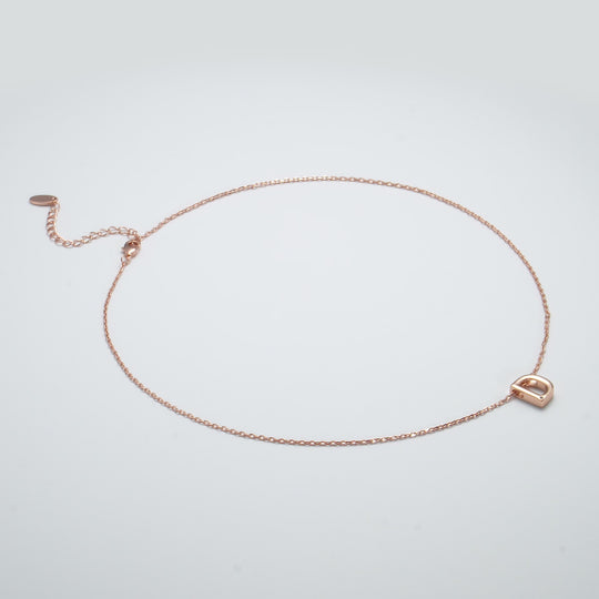 Rose Gold Plated Initial Necklace Letter D Created with Zircondia® Crystals Video