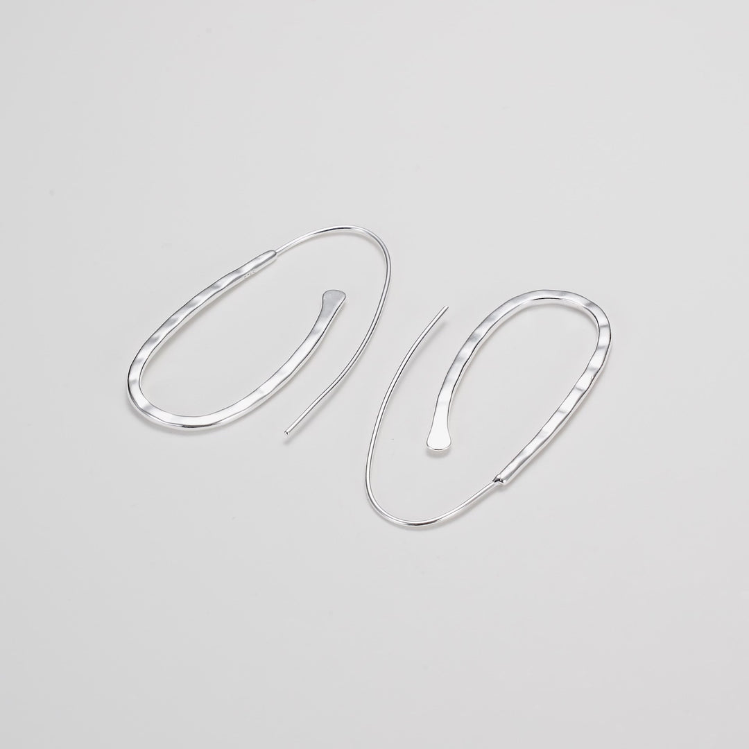 Sterling Silver Hammered Hoop Earrings Video
