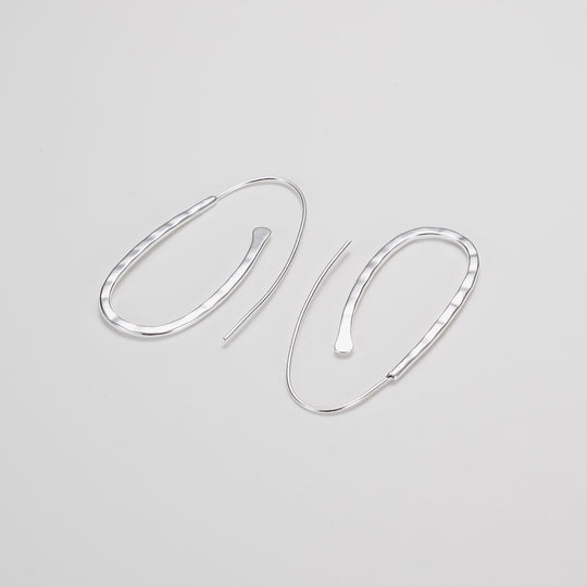Sterling Silver Hammered Hoop Earrings Video