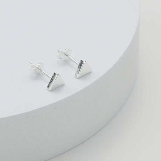 Sterling Silver Triangle Earrings Video