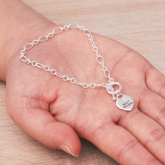 Best Friend Charm Bracelet Created with Zircondia® Crystals - Philip Jones Jewellery