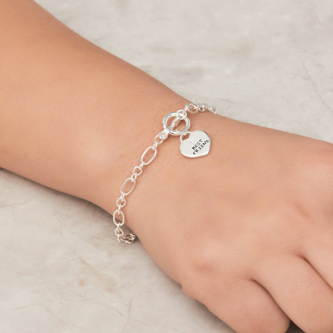 Best Friend Charm Bracelet Created with Zircondia® Crystals - Philip Jones Jewellery