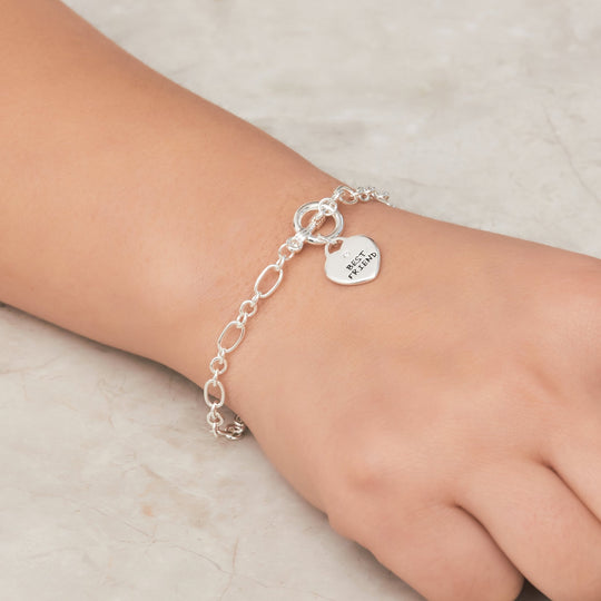 Best Friend Charm Bracelet Created with Zircondia® Crystals - Philip Jones Jewellery