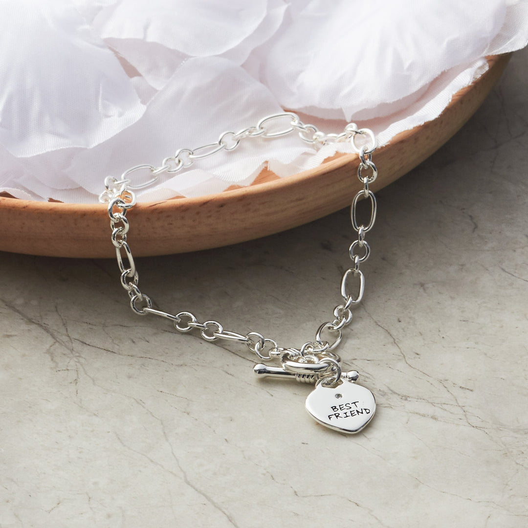 Best Friend Charm Bracelet Created with Zircondia® Crystals - Philip Jones Jewellery