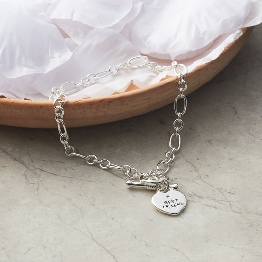 Best Friend Charm Bracelet Created with Zircondia® Crystals - Philip Jones Jewellery