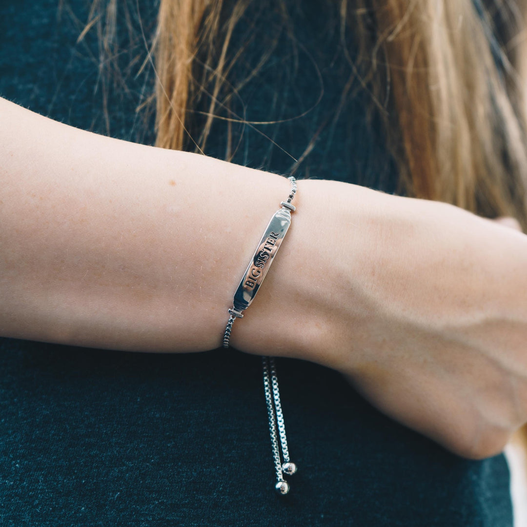 Big Sister ID Friendship Bracelet Created with Zircondia® Crystals - Philip Jones Jewellery