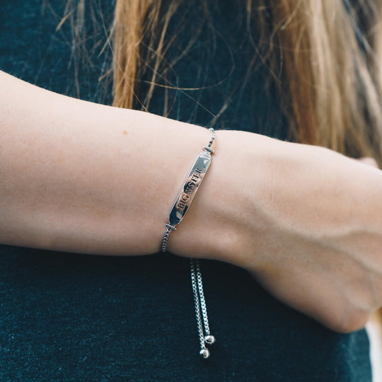 Big Sister ID Friendship Bracelet Created with Zircondia® Crystals - Philip Jones Jewellery