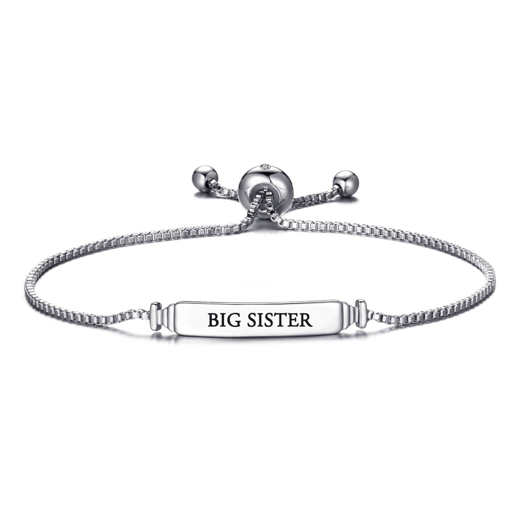 Big Sister ID Friendship Bracelet Created with Zircondia® Crystals - Philip Jones Jewellery