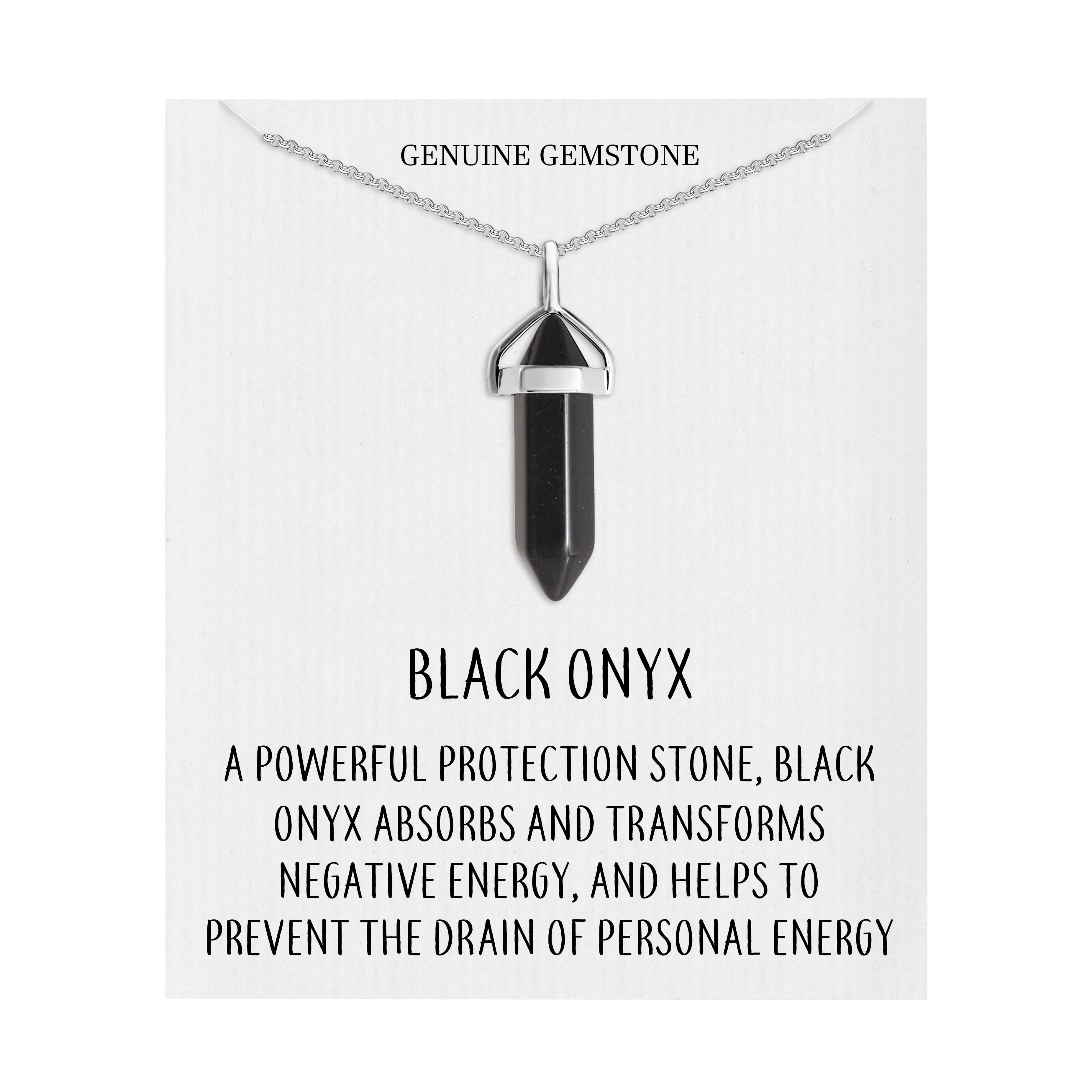Black Onyx Gemstone Necklace by Philip Jones Jewellery