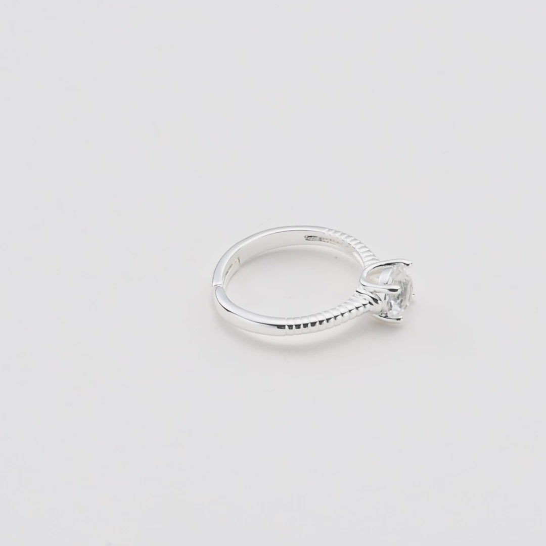 Adjustable Crystal Ring Created with Zircondia® Crystals Video