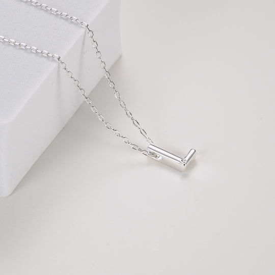 Initial Necklace Letter L Created with Zircondia® Crystals Video