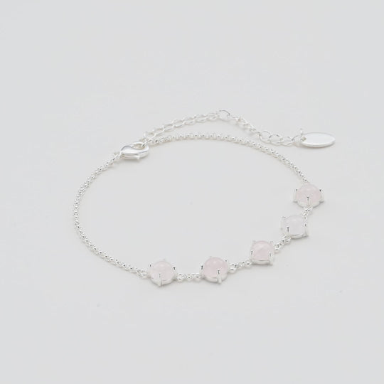 Rose Quartz Gemstone Bracelet with Quote Card Video