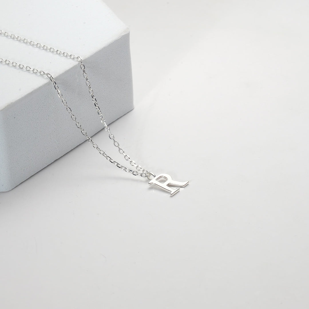 Sterling Silver Initial R Necklace Video