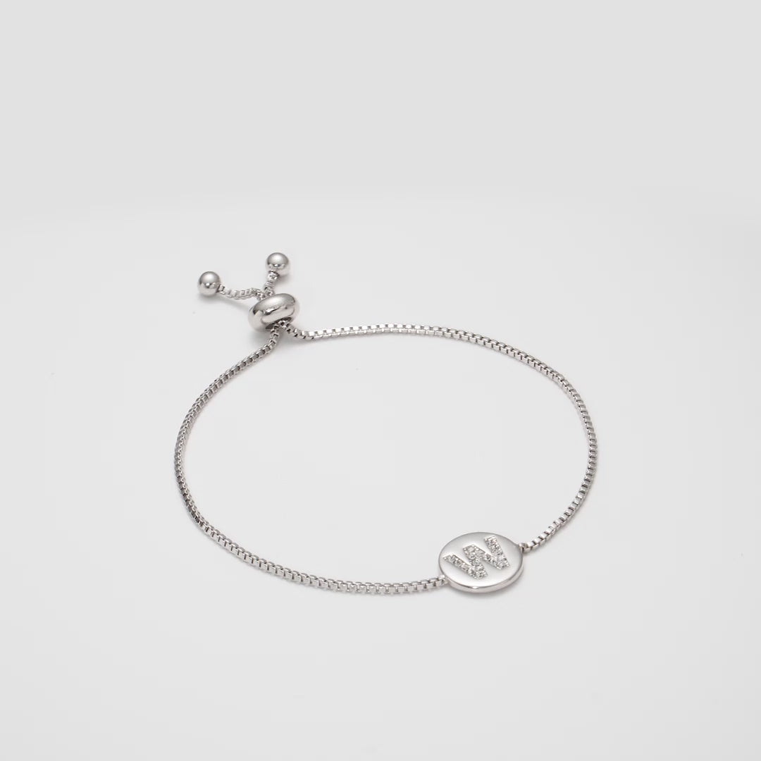 Initial Friendship Bracelet Letter W Created with Zircondia® Crystals Video