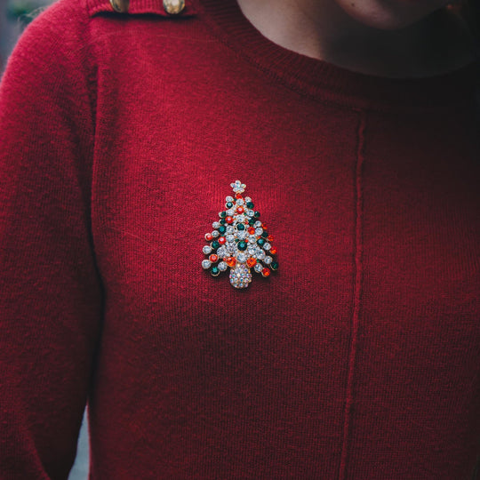 Christmas Tree Brooch - Philip Jones Jewellery