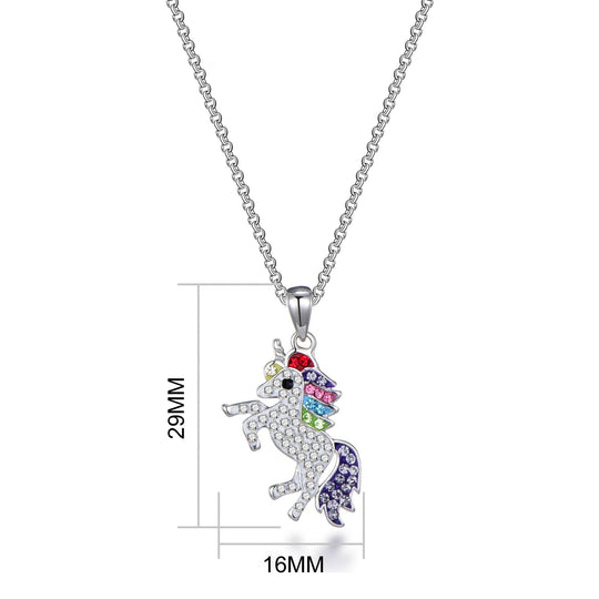 Crystal Unicorn Quote Necklace with Zircondia® Crystals - Philip Jones Jewellery