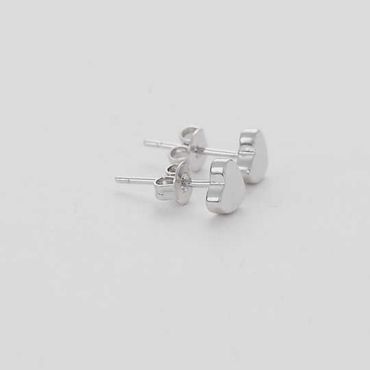 Silver Plated Heart Stud Earrings Video