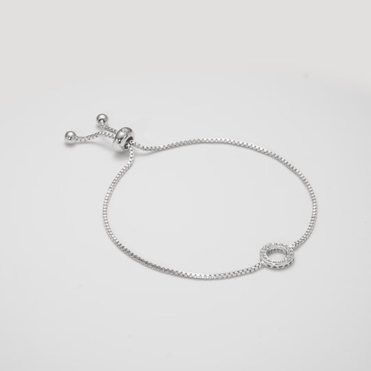 Silver Plated Circle of Life Friendship Bracelet Created with Zircondia® Crystals Video