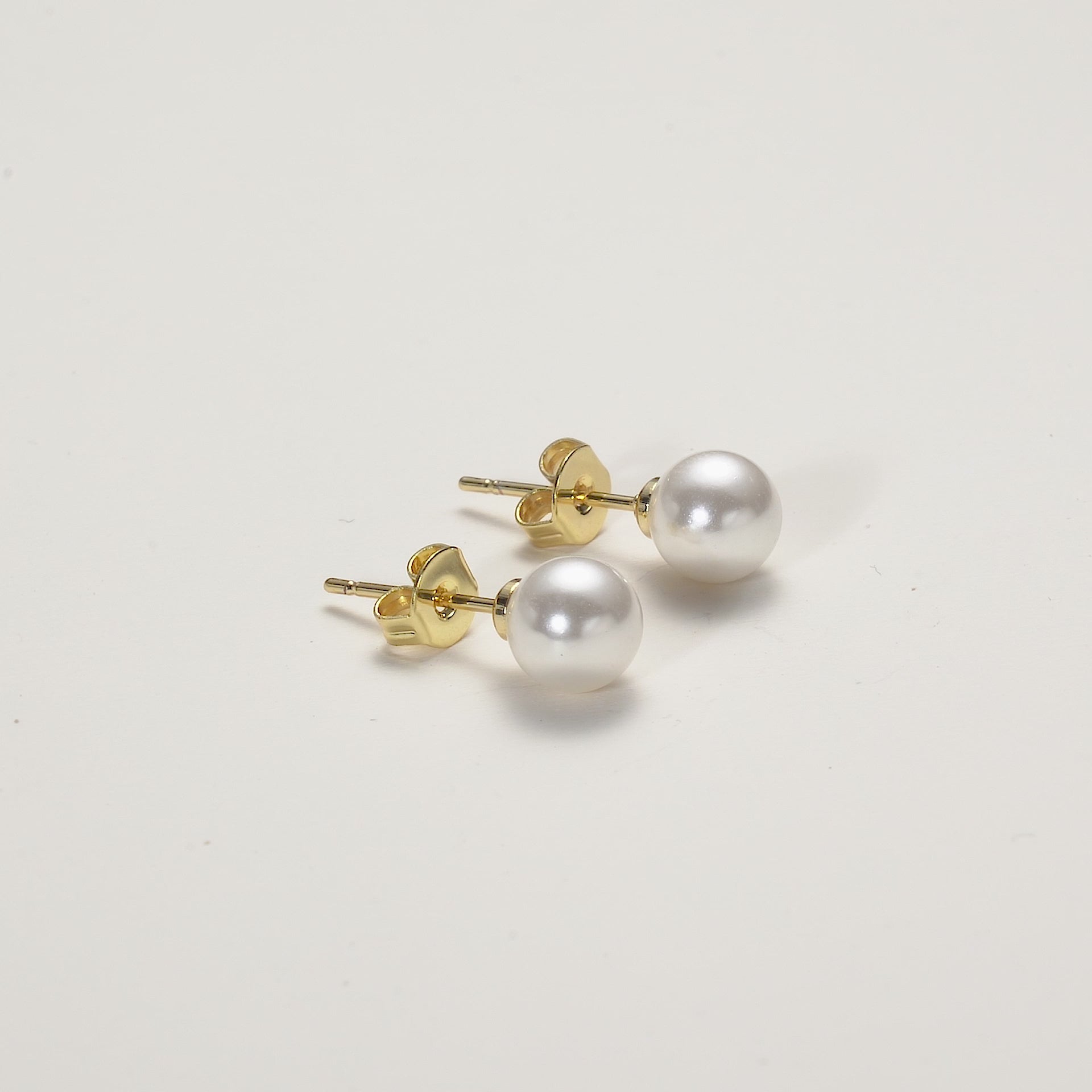 Gold Plated Shell Pearl Earrings Video