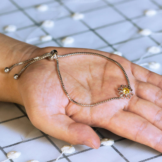 Daisy Crystal Friendship Bracelet Created with Zircondia® Crystals - Philip Jones Jewellery