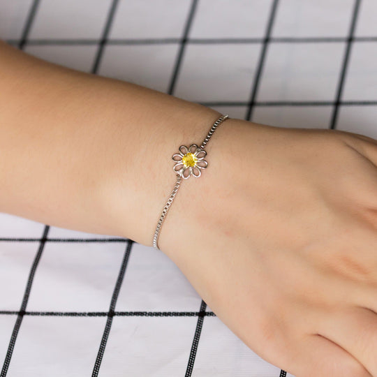 Daisy Crystal Friendship Bracelet Created with Zircondia® Crystals - Philip Jones Jewellery