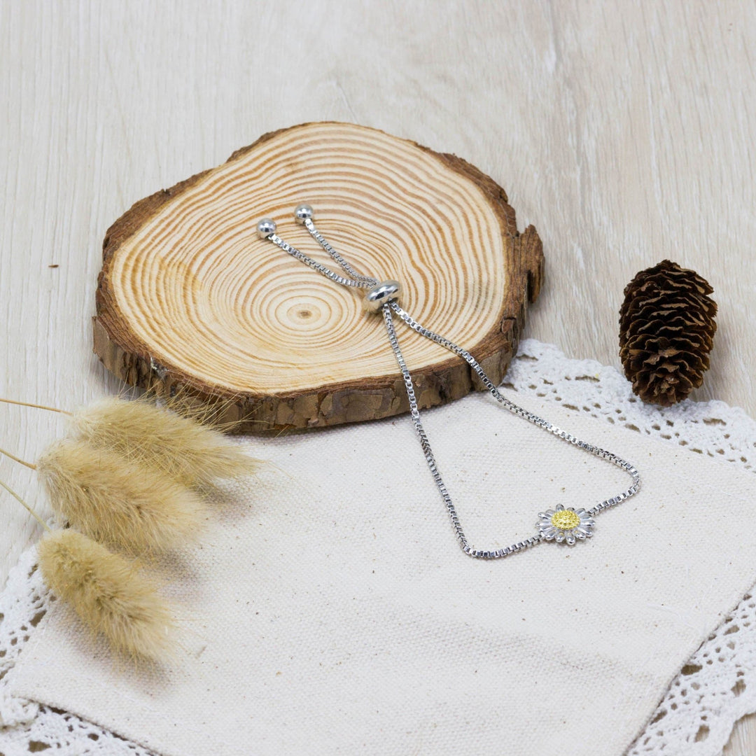 Daisy Friendship Bracelet Created with Zircondia® Crystals - Philip Jones Jewellery