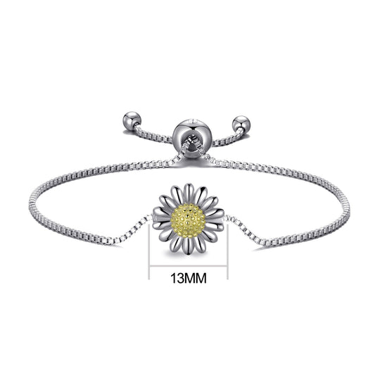 Daisy Friendship Bracelet Created with Zircondia® Crystals - Philip Jones Jewellery