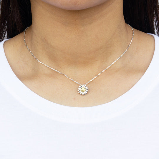 Daisy Necklace and Hoop Earrings Set - Philip Jones Jewellery