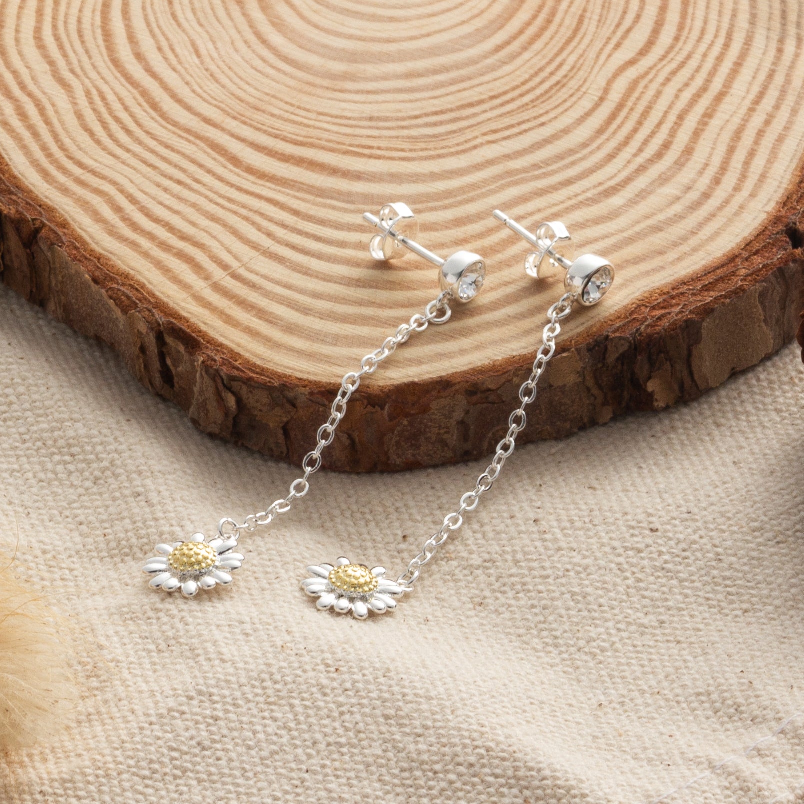 Daisy Drop Earrings Created with Zircondia® Crystals