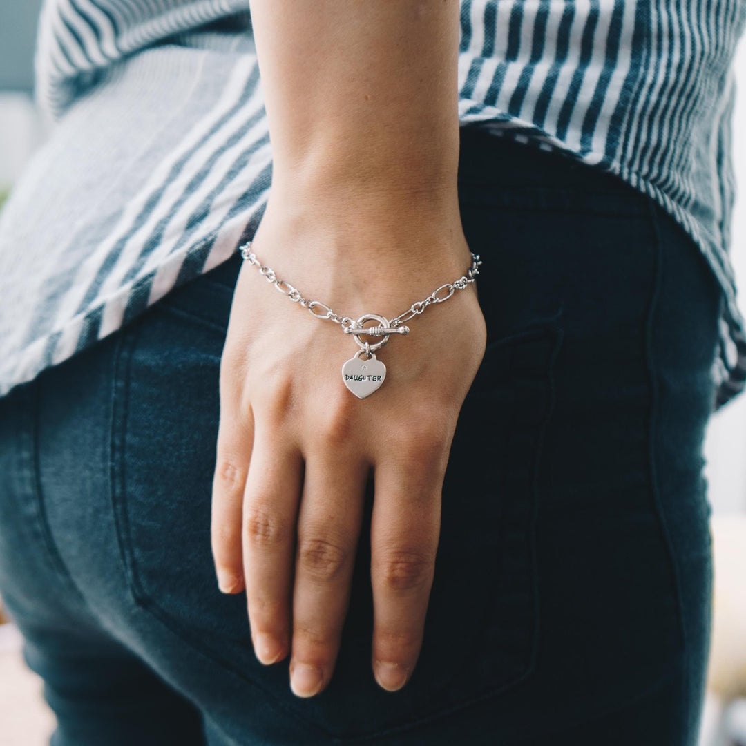 Daughter Charm Bracelet Created with Zircondia® Crystals - Philip Jones Jewellery