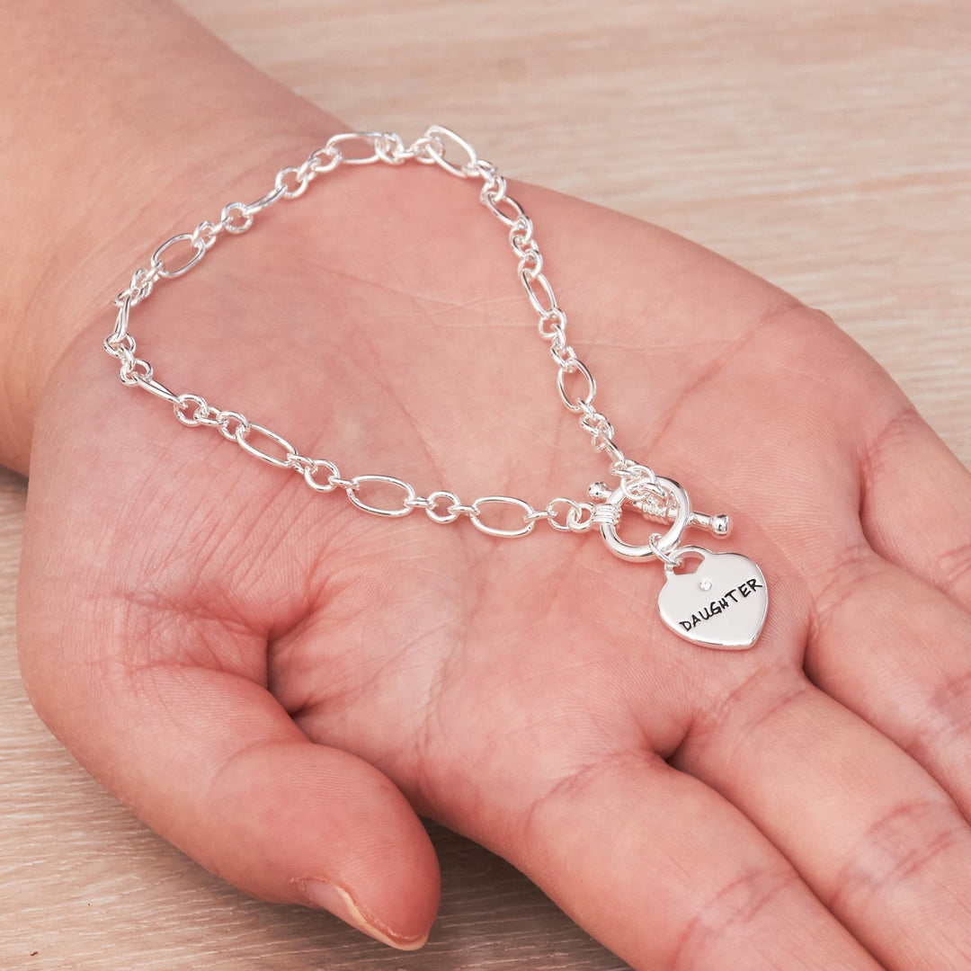 Daughter Charm Bracelet Created with Zircondia® Crystals - Philip Jones Jewellery