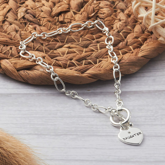 Daughter Charm Bracelet Created with Zircondia® Crystals - Philip Jones Jewellery